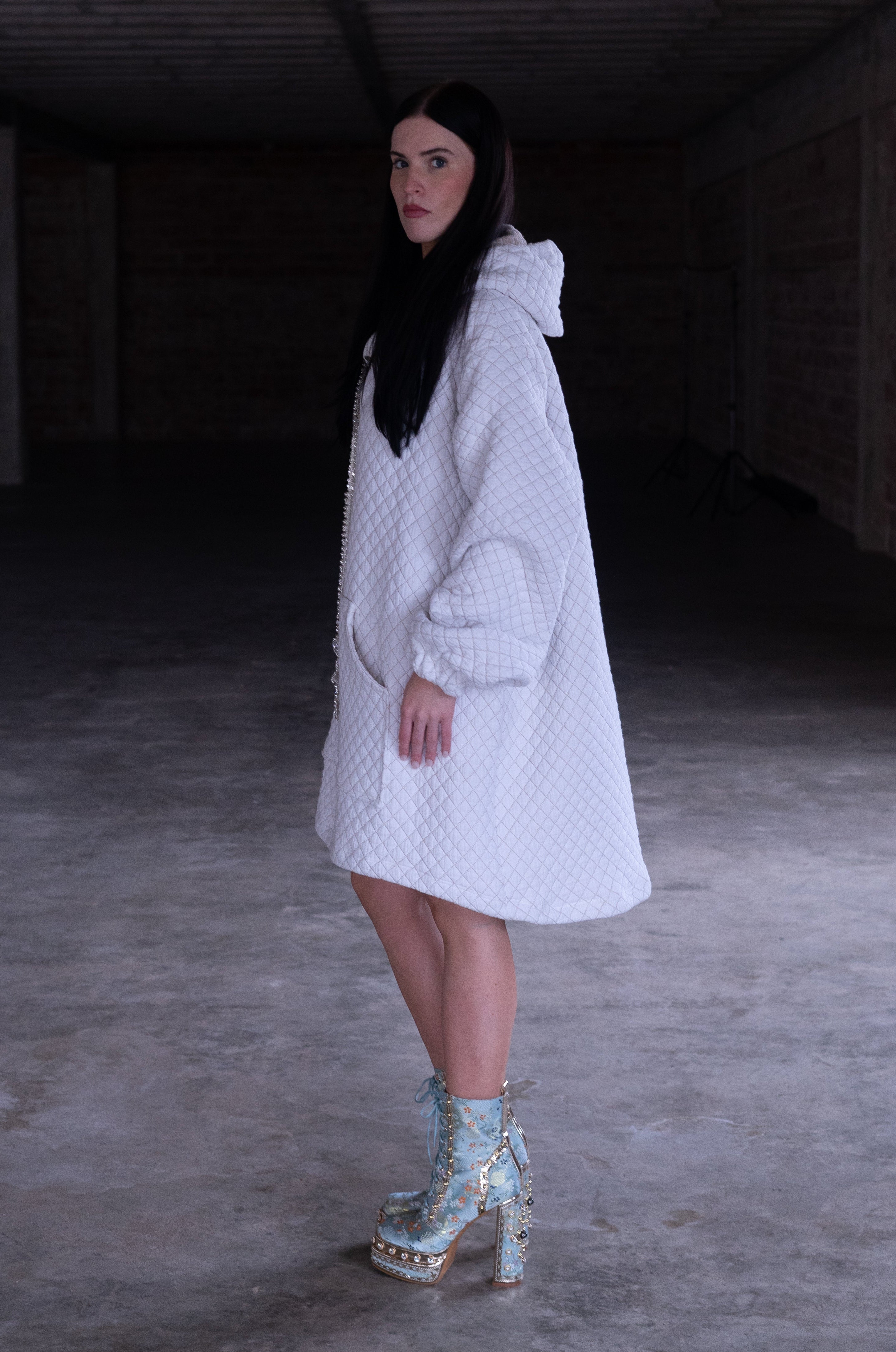 Quilted Hoodie Dress