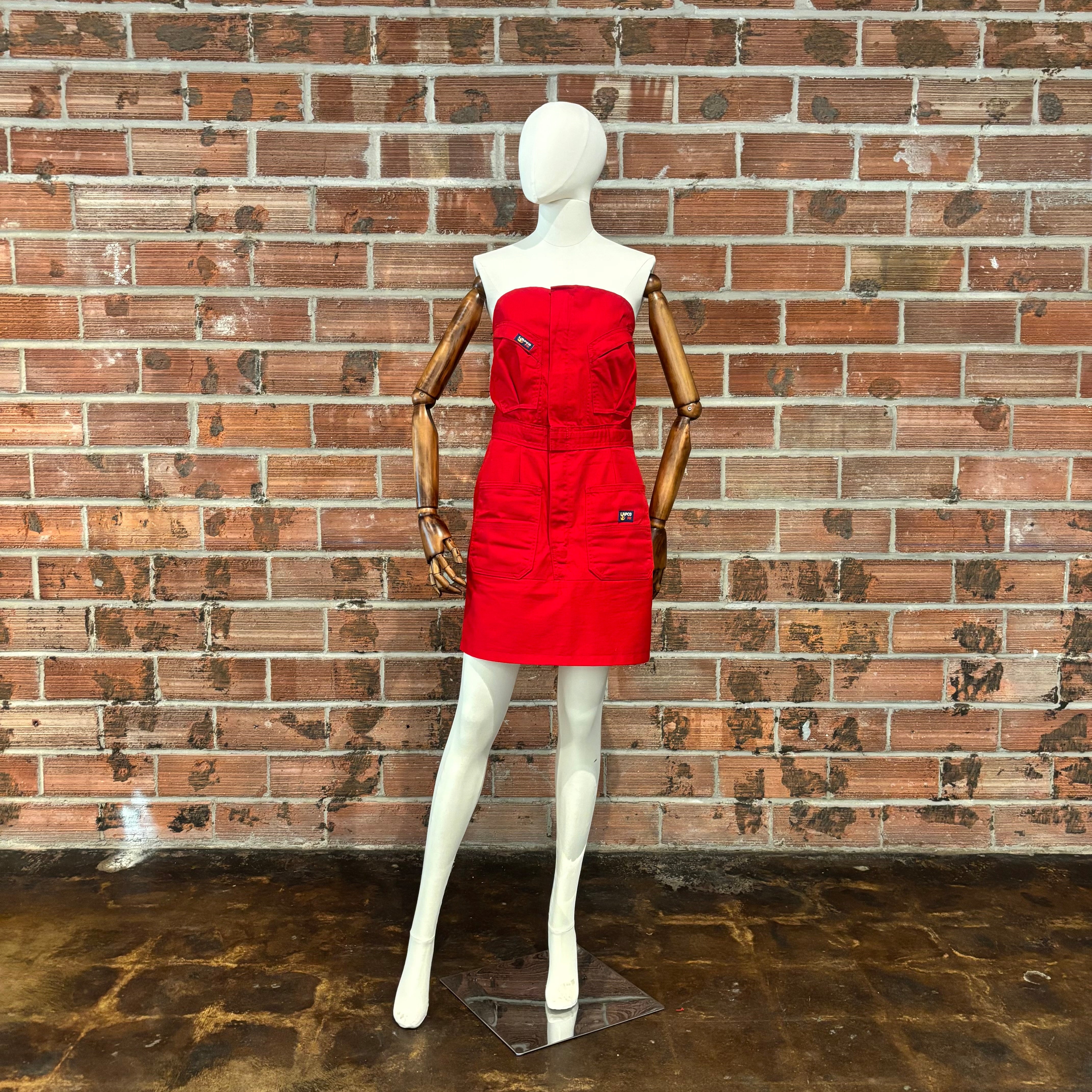 Twill Strapless Mini Dress