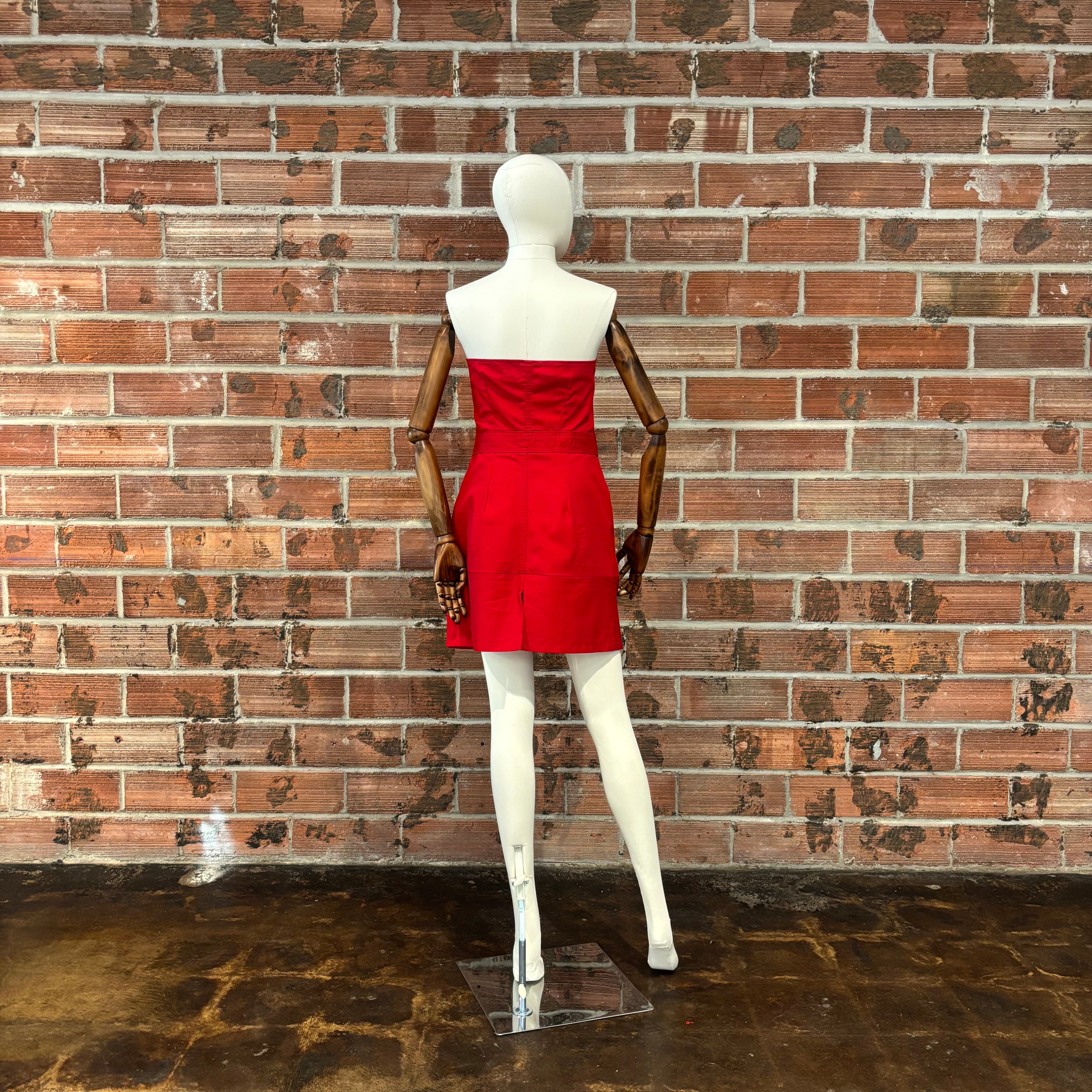 Twill Strapless Mini Dress