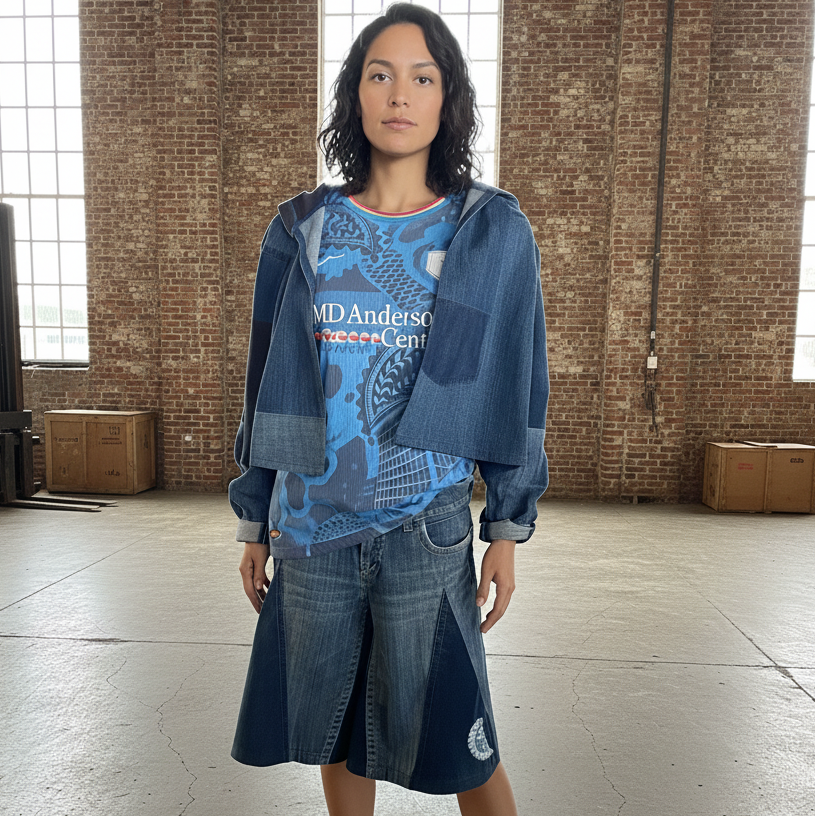 M&Ps x Dash HTX Chronicles Demim Crop Hoodie