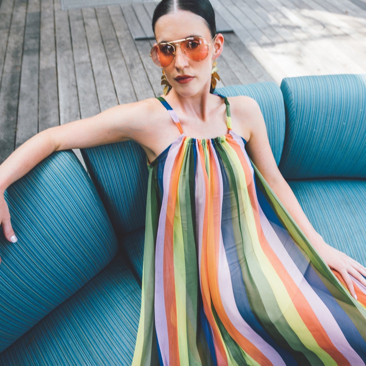 Semi Sheer Stripe Summer Maxi