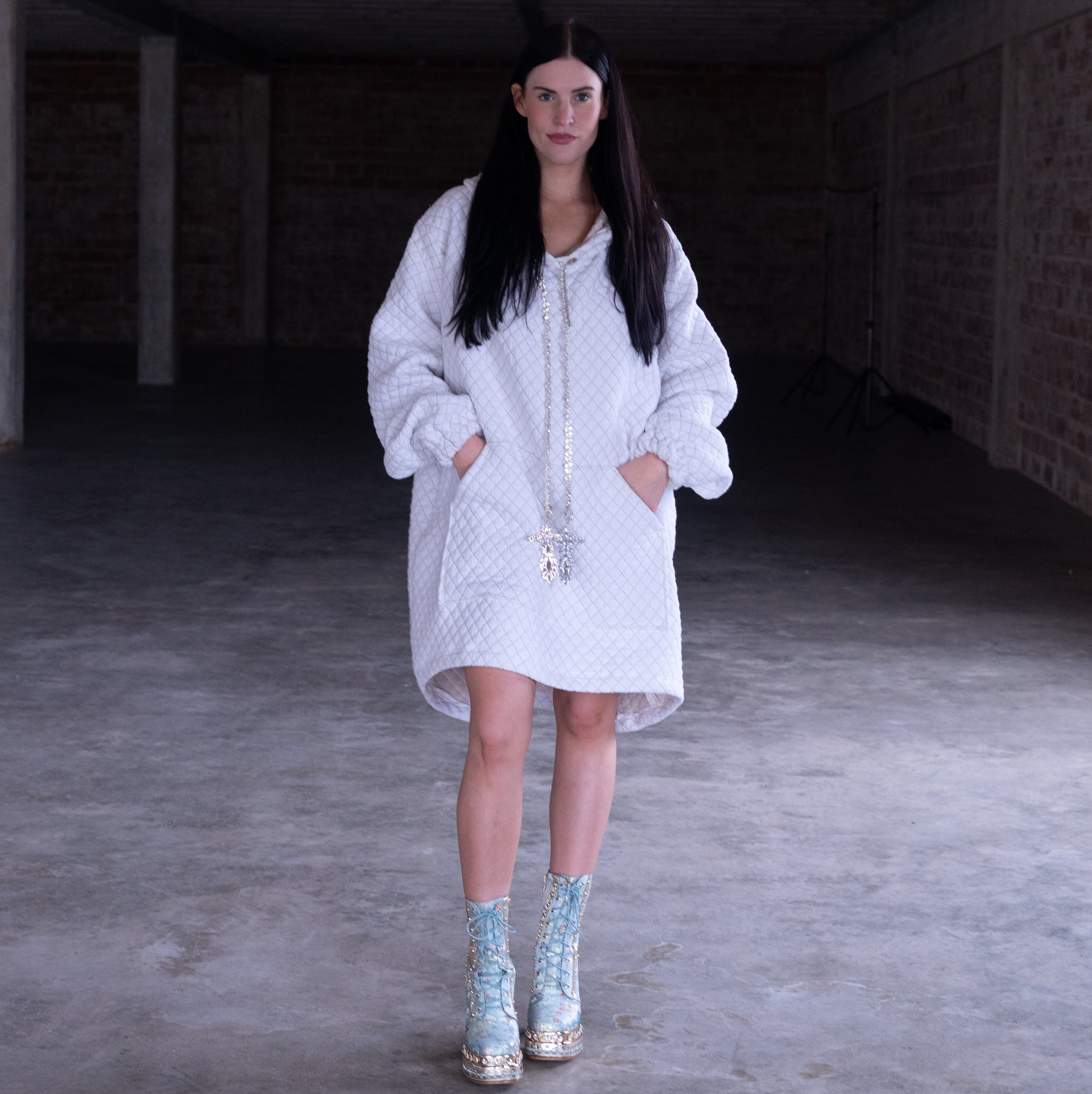 Quilted Hoodie Dress