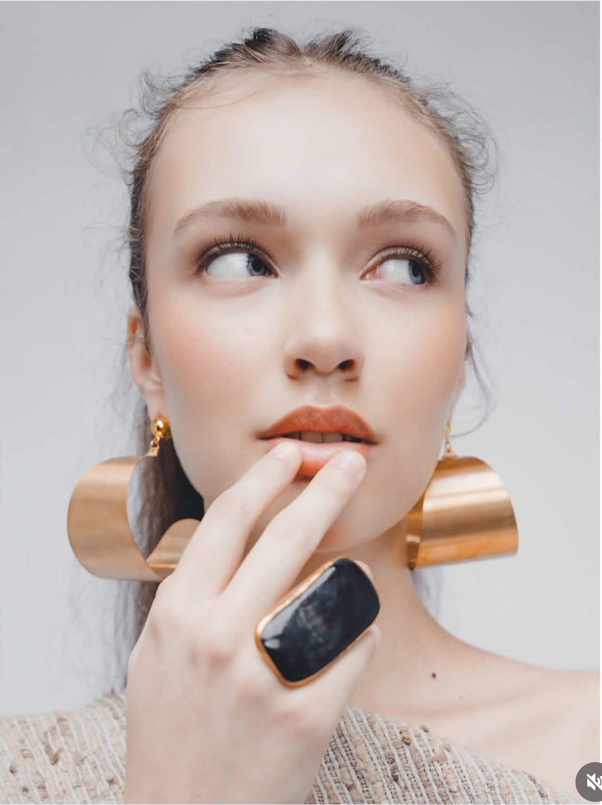 Sculptural Circular Big Hoop Statement Earrings
