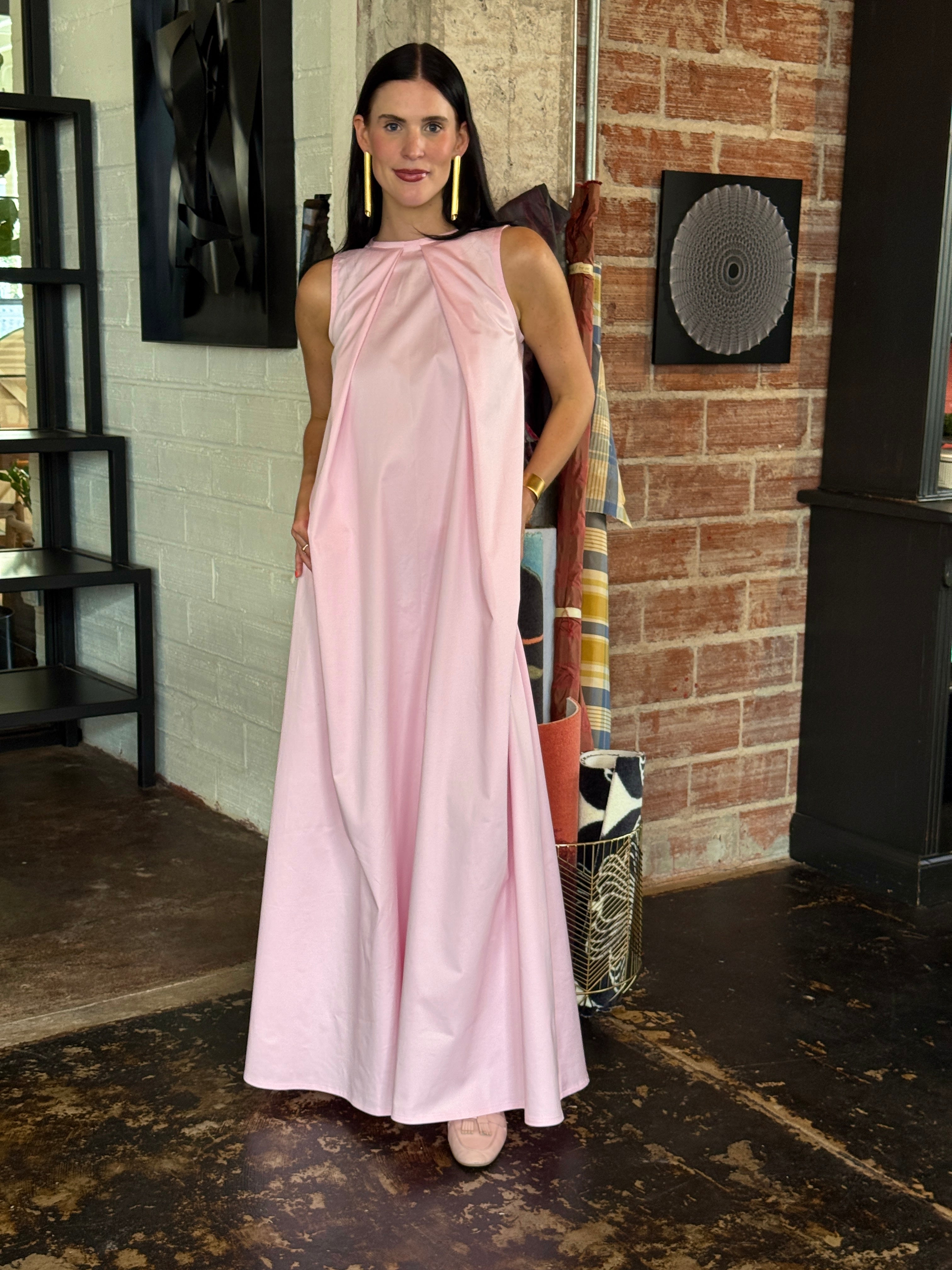 The Poplin Pleated Maxi