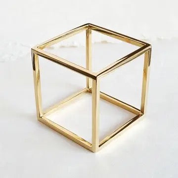 Brass Bold Cube Square Bangle Bracelet