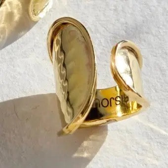 Brass Hammered Wrap Ring Adjustable Handmade