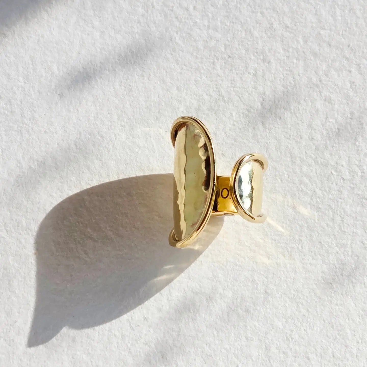 Brass Hammered Wrap Ring Adjustable Handmade