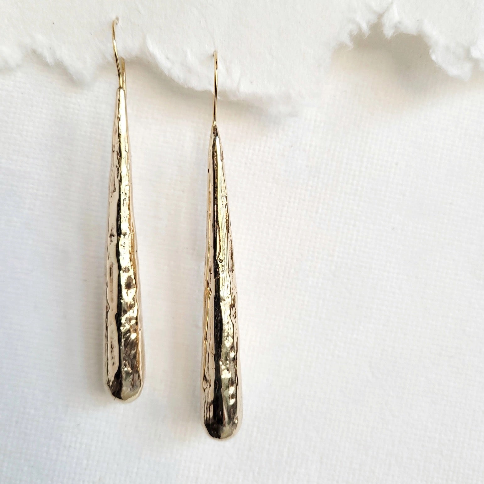 Handcrafted Teardrop Long Pendant Earrings