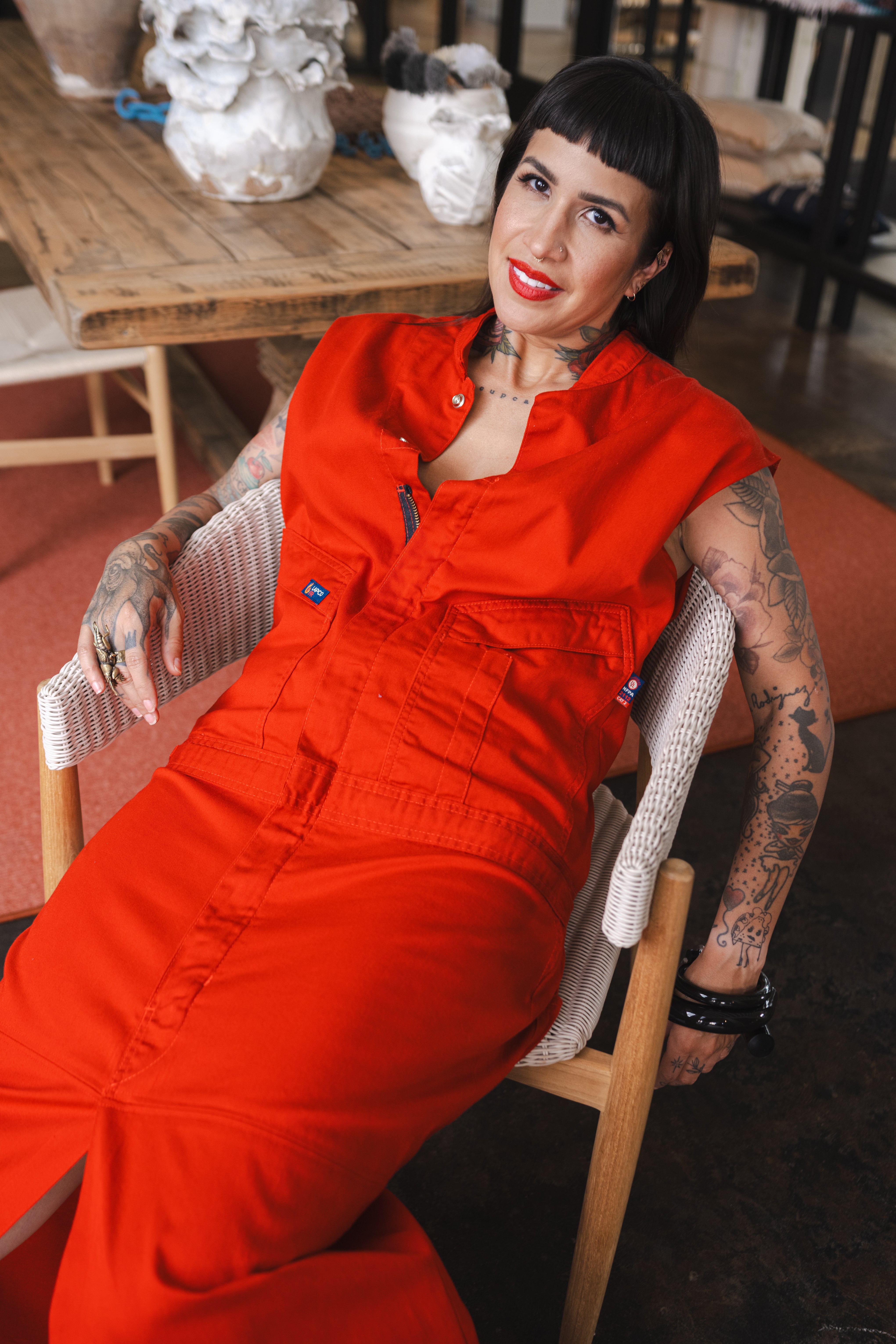 Twill Zip-up Dress