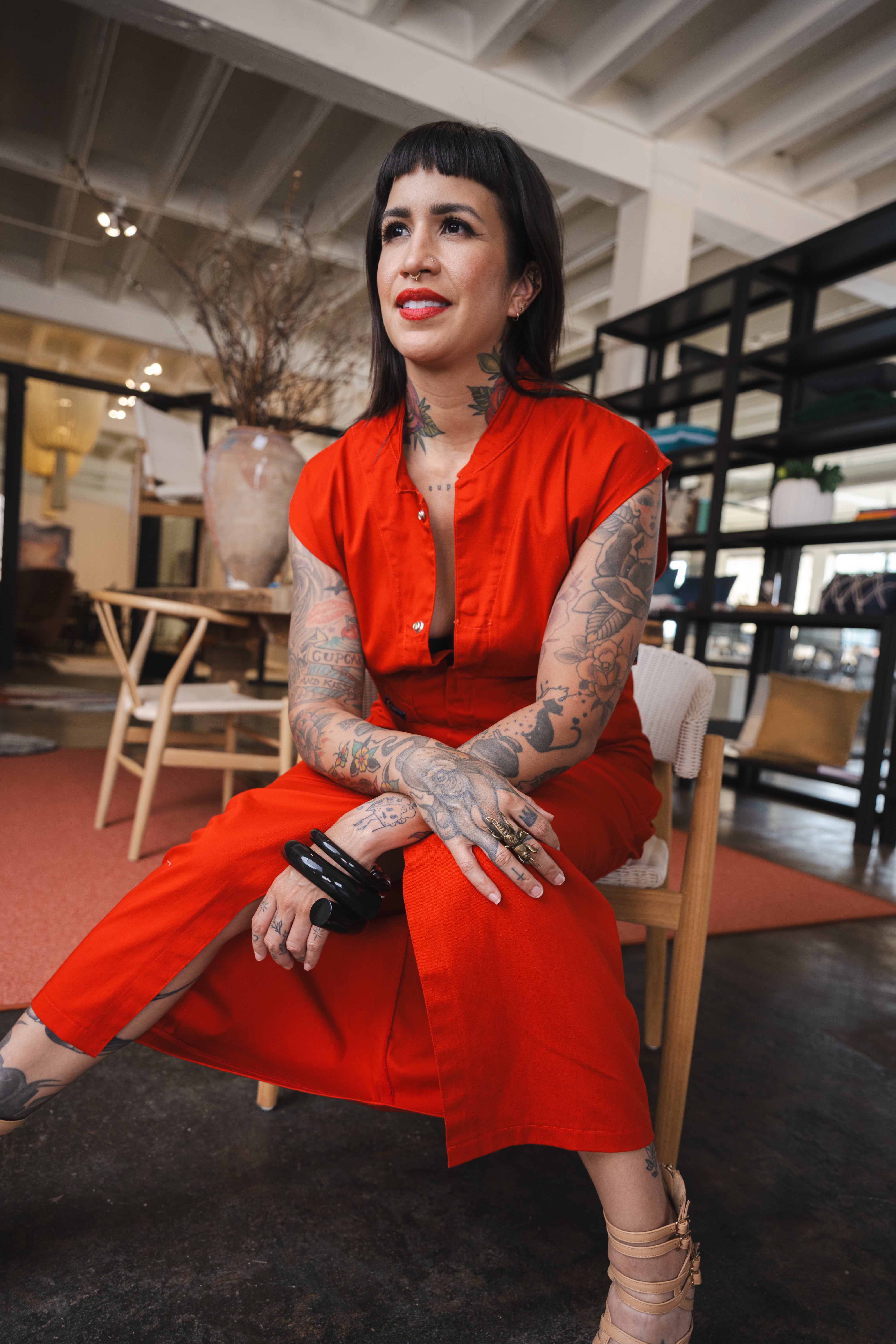Twill Zip-up Dress