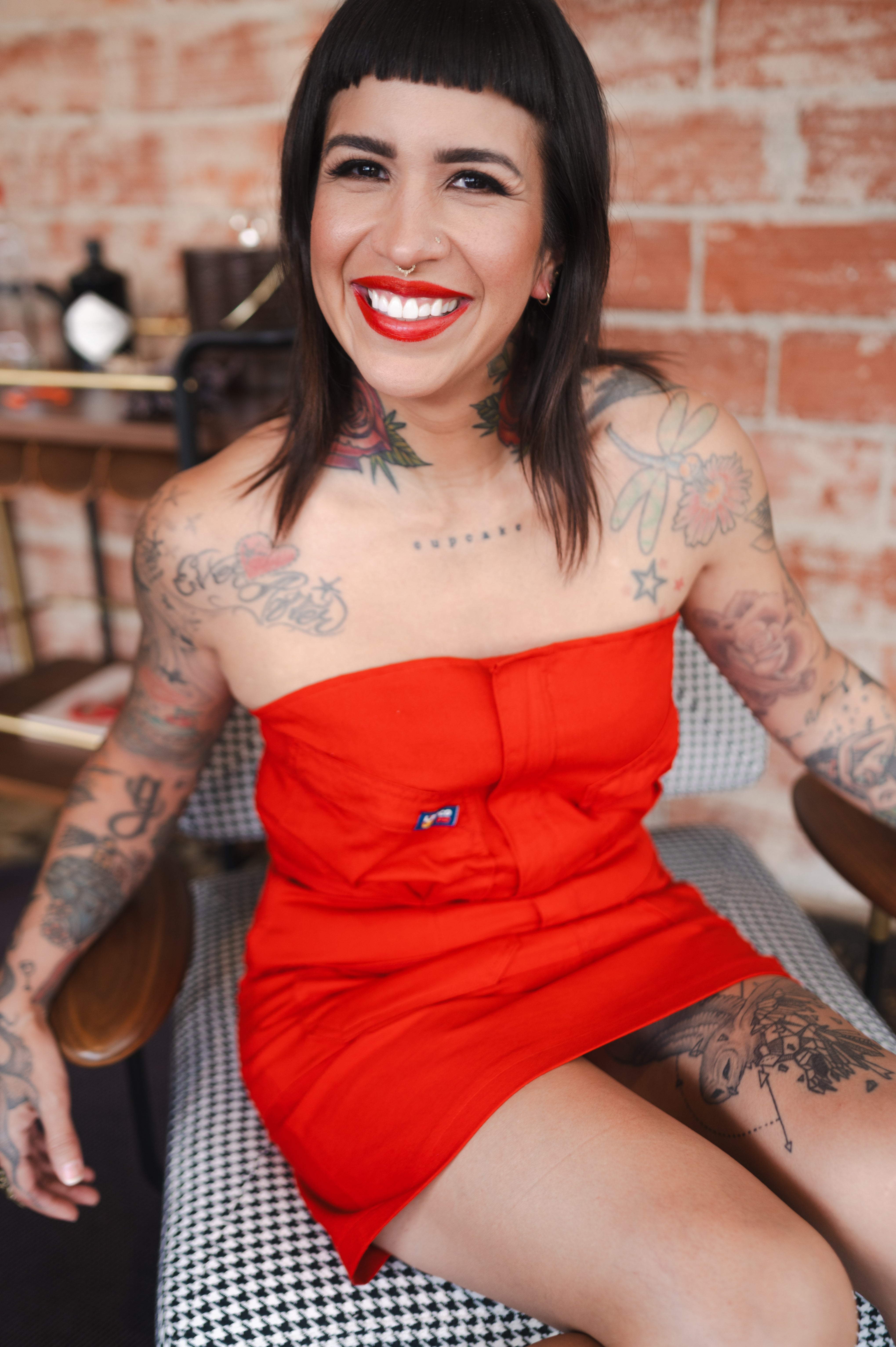 Twill Strapless Mini Dress
