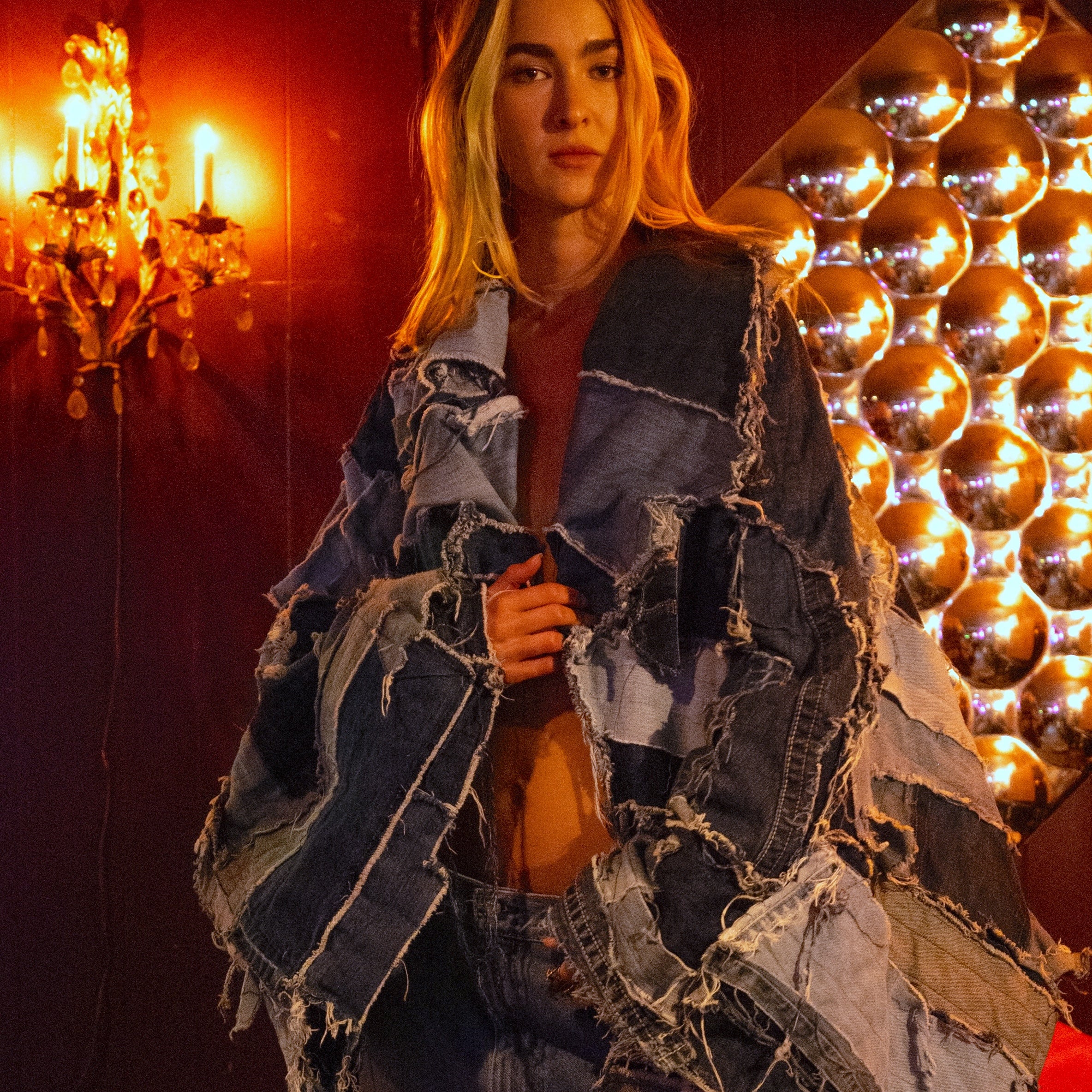 Pieced Denim Coat