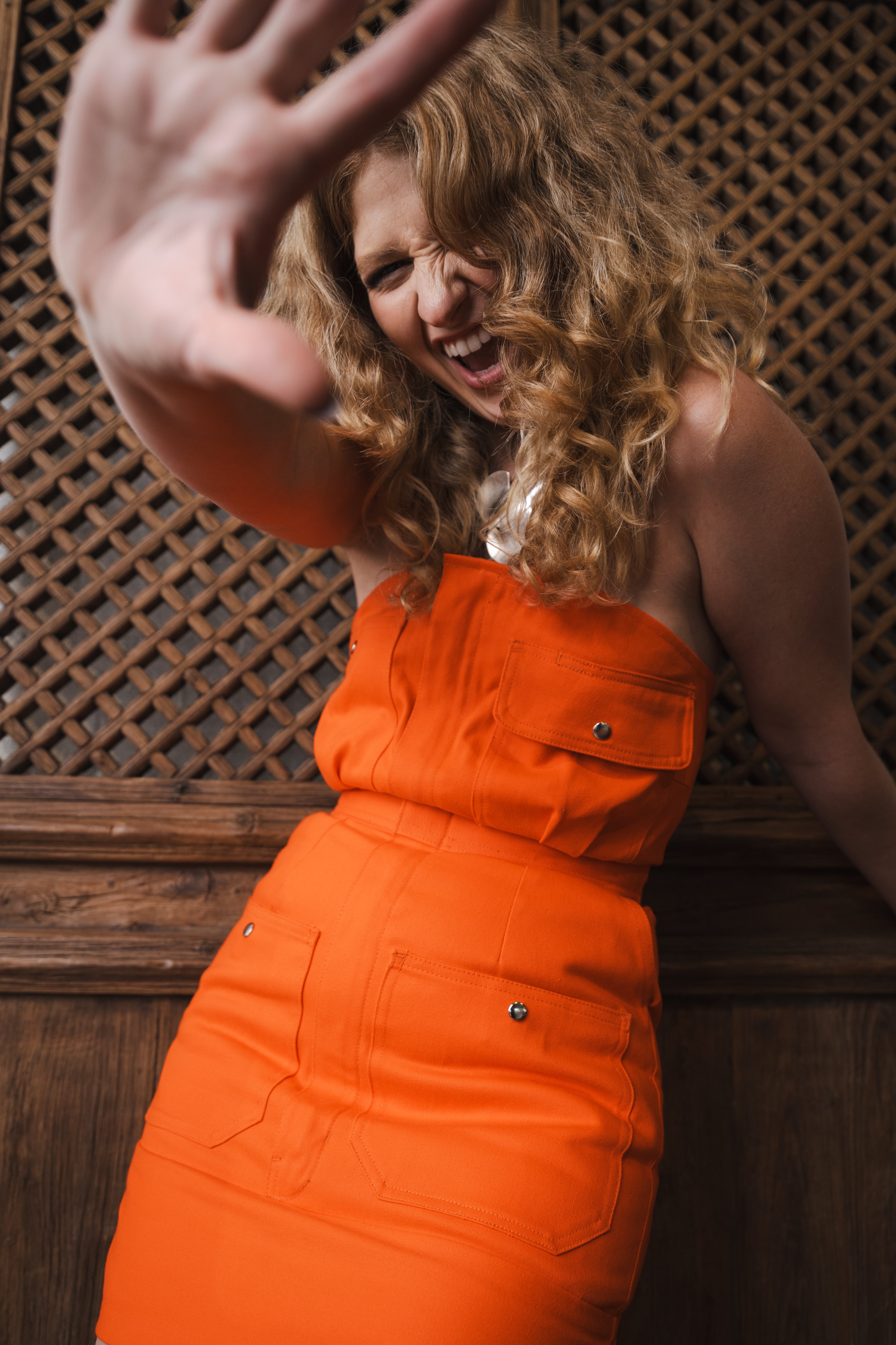 Twill Strapless Mini Dress