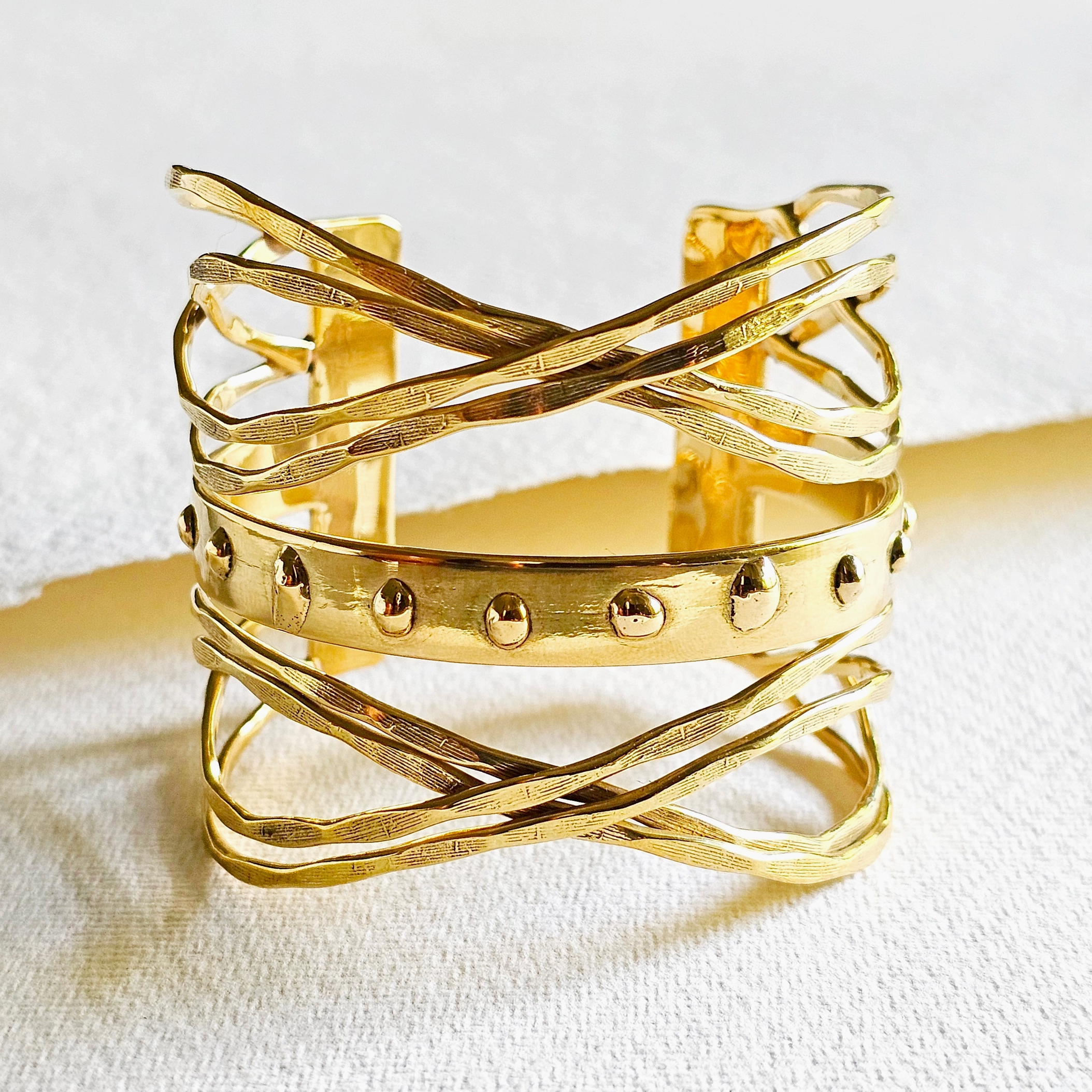 Brass Multi Layered Handcrafted Cuff Bracelet
