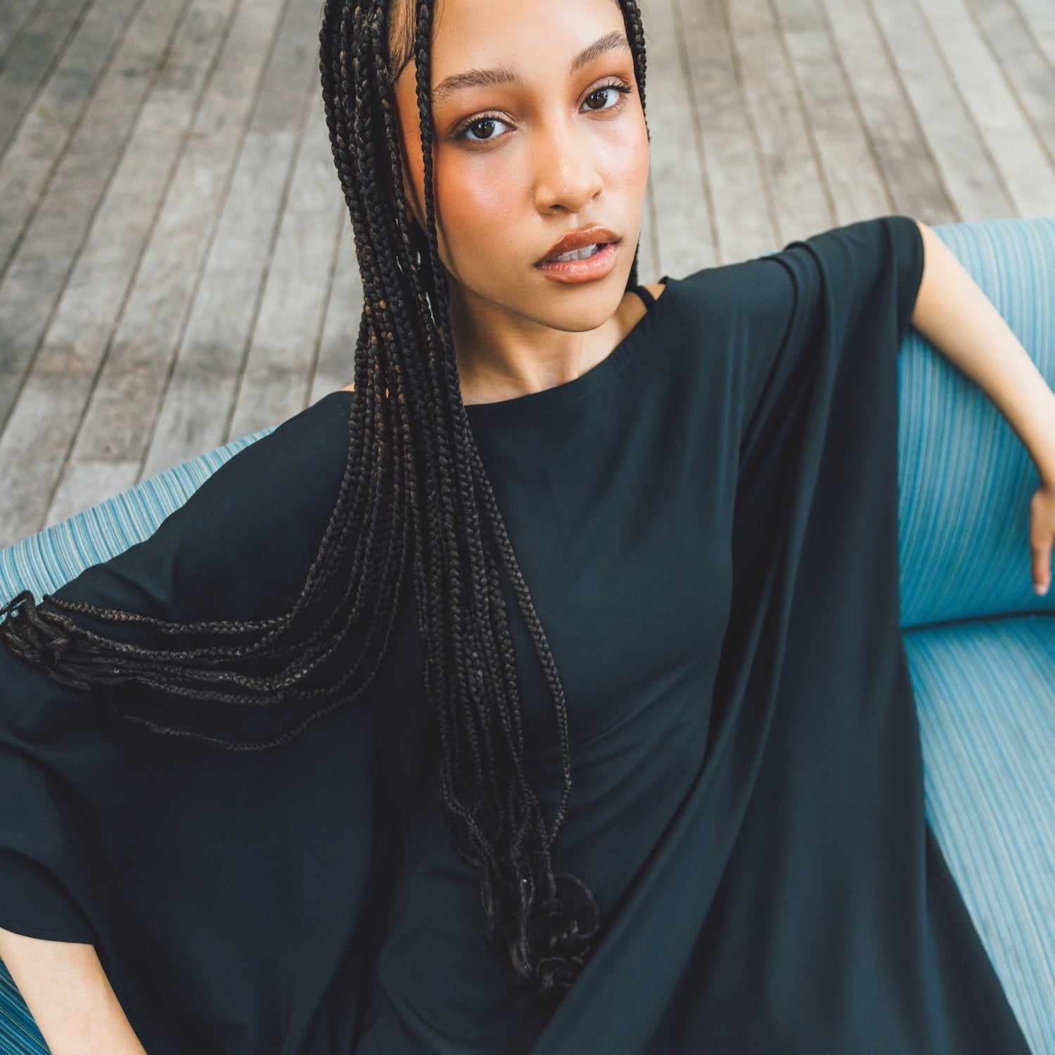 Black Off-The-Shoulder Kaftan