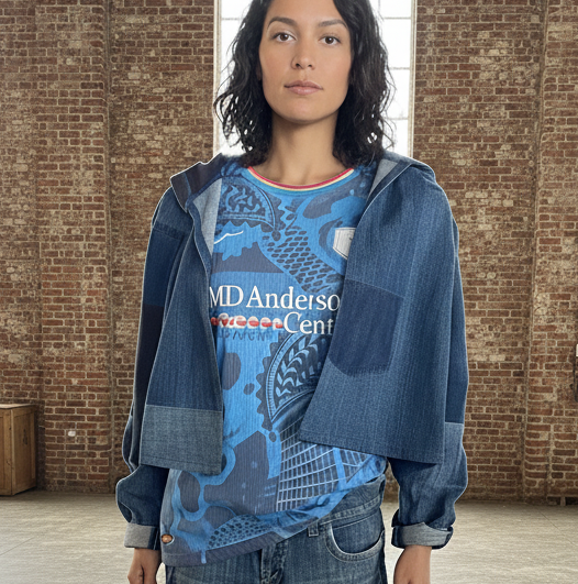M&Ps x Dash HTX Chronicles Demim Crop Hoodie